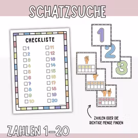 Schatzsuche - Zahlen 1-20