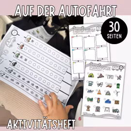 Auto Aktivitätsheft für Kinder - Reisespiele & Rätsel