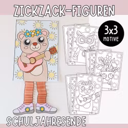 Zickzack-Figuren basteln - Schuljahresende
