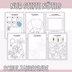 Bastelset zum Schuljahresende - 6 seiten zum Ausdrucken