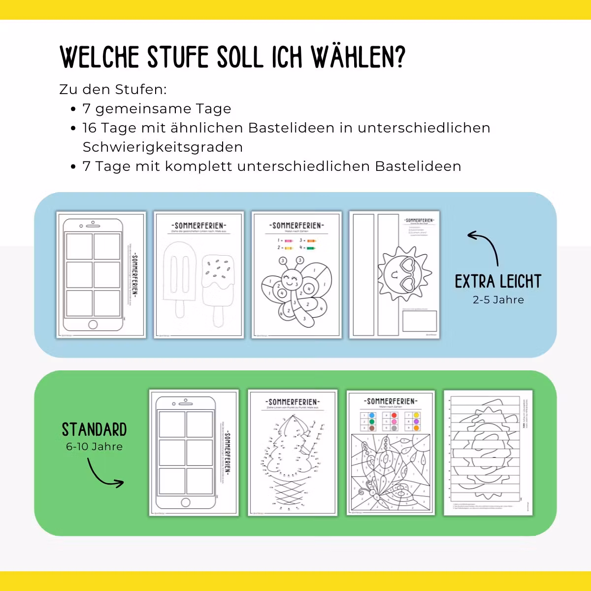 Sommerferien-Kalender - 30 Tage (Extra leicht)