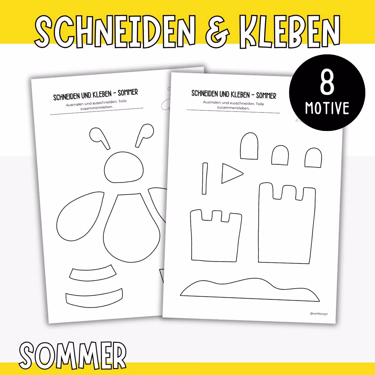 Ausschneiden und kleben - Sommer