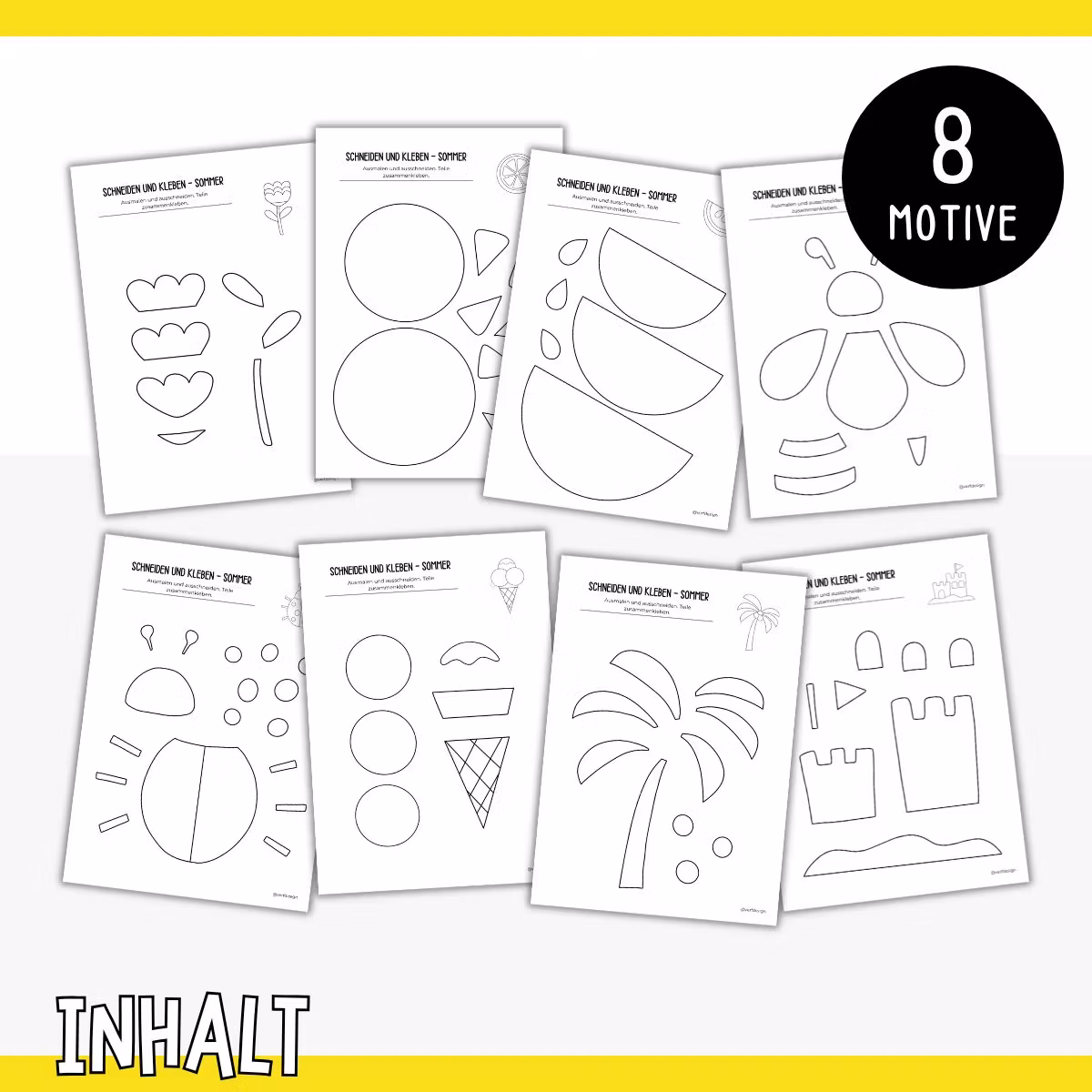Ausschneiden und kleben - Sommer