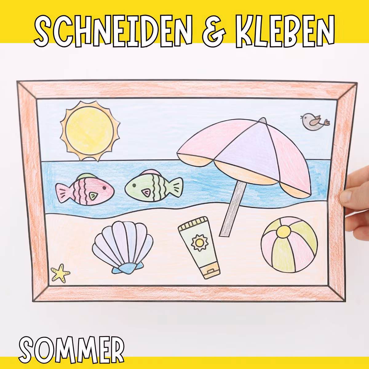 Sommerbasteln - Bastelvorlage zum Ausdrucken