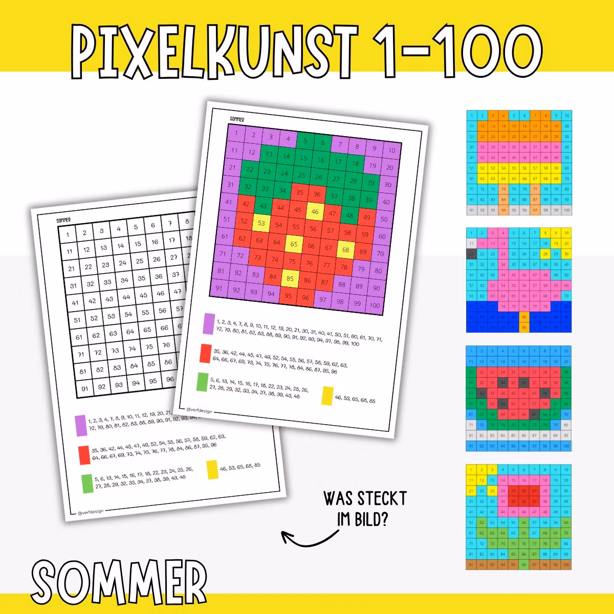 Pixelkunst Hundertertafel - Sommer