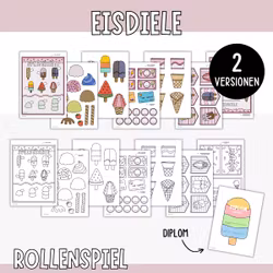 Eisdiele Spielset zum Ausdrucken - Rollenspiele für Kinder