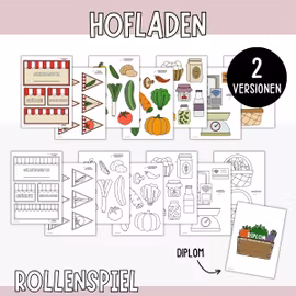 Hofladen Spielset zum Ausdrucken - Rollenspiele für Kinder