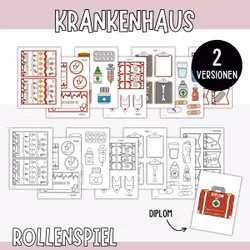 Krankenhaus Spielset zum Ausdrucken - Rollenspiele für Kinder