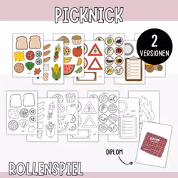 Picknick Spielset zum Ausdrucken - Rollenspiele für Kinder