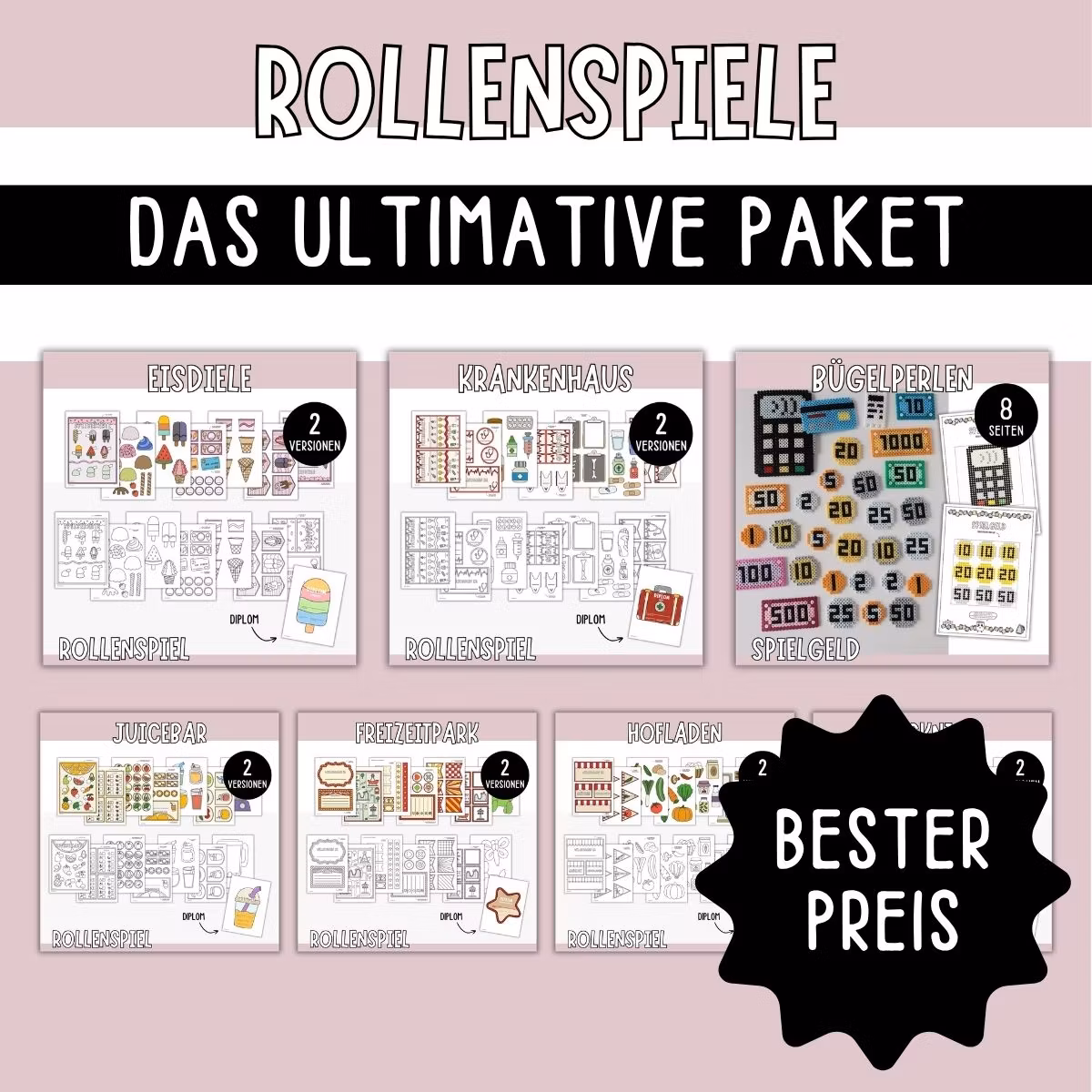 Rollenspiel Spielsets zum Ausdrucken - Das ultimative Paket
