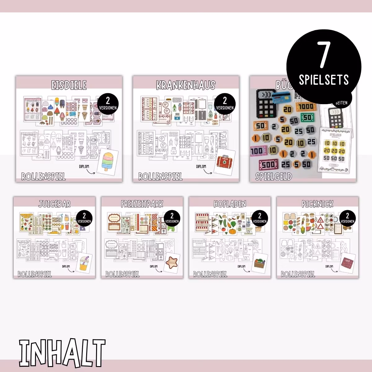 Rollenspiel Spielsets zum Ausdrucken - Das ultimative Paket