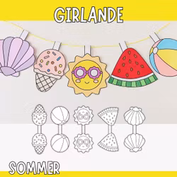 Sommerbasteln zum Ausdrucken - Girlande