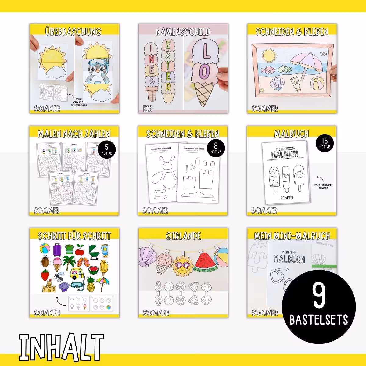 Sommerbasteln - Das ultimative Bastelpaket zum Ausdrucken