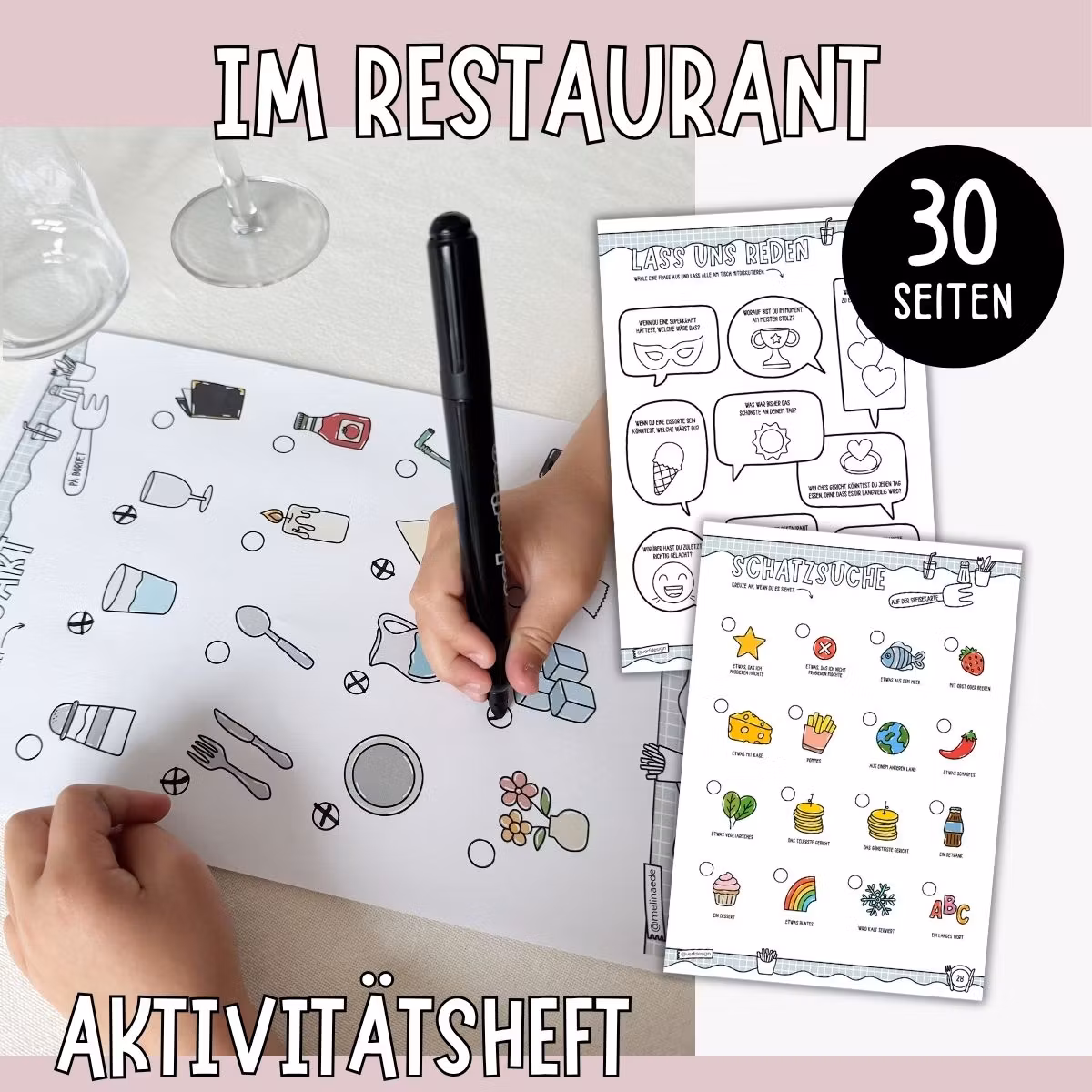 Im Restaurant - Aktivitätsheft mit Spielen, Rätseln, Schatzsuchen & Bastelideen