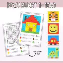 Pixelkunst 1-100 - Hundertertafel