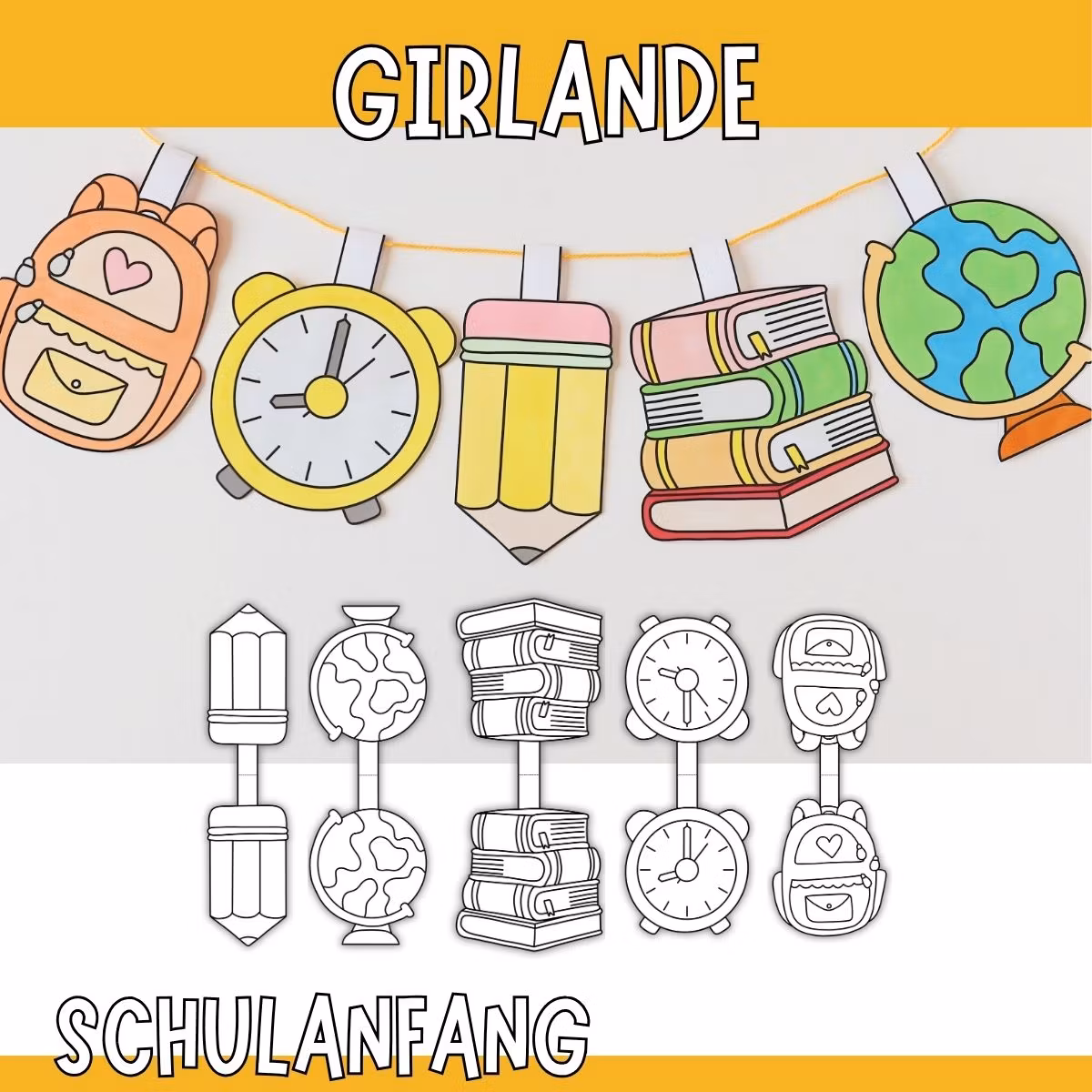 Basteln zum Schulanfang - Girlande