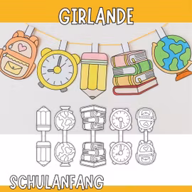 Basteln zum Schulanfang - Girlande