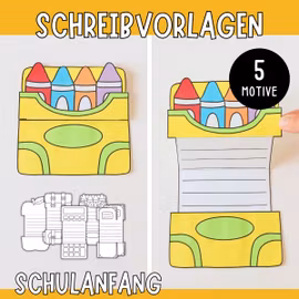 Schreibvorlagen zum Aufklappen - Schulanfang