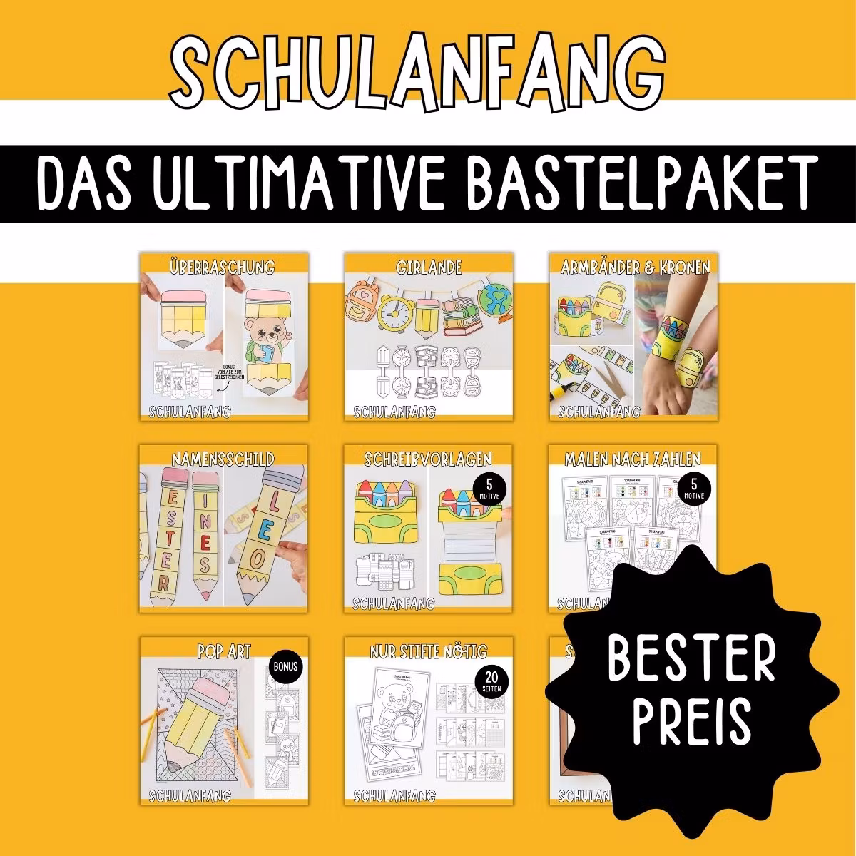 Schulanfang - Das ultimative Bastelpaket zum Ausdrucken