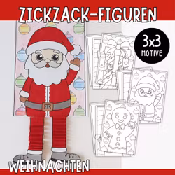 Zickzack-Figuren basteln - Weihnachten
