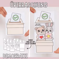 Aufklappbare Bastelbilder - Demokratie