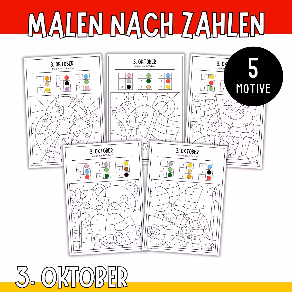 Malen nach Zahlen - Tag der Deutschen Einheit