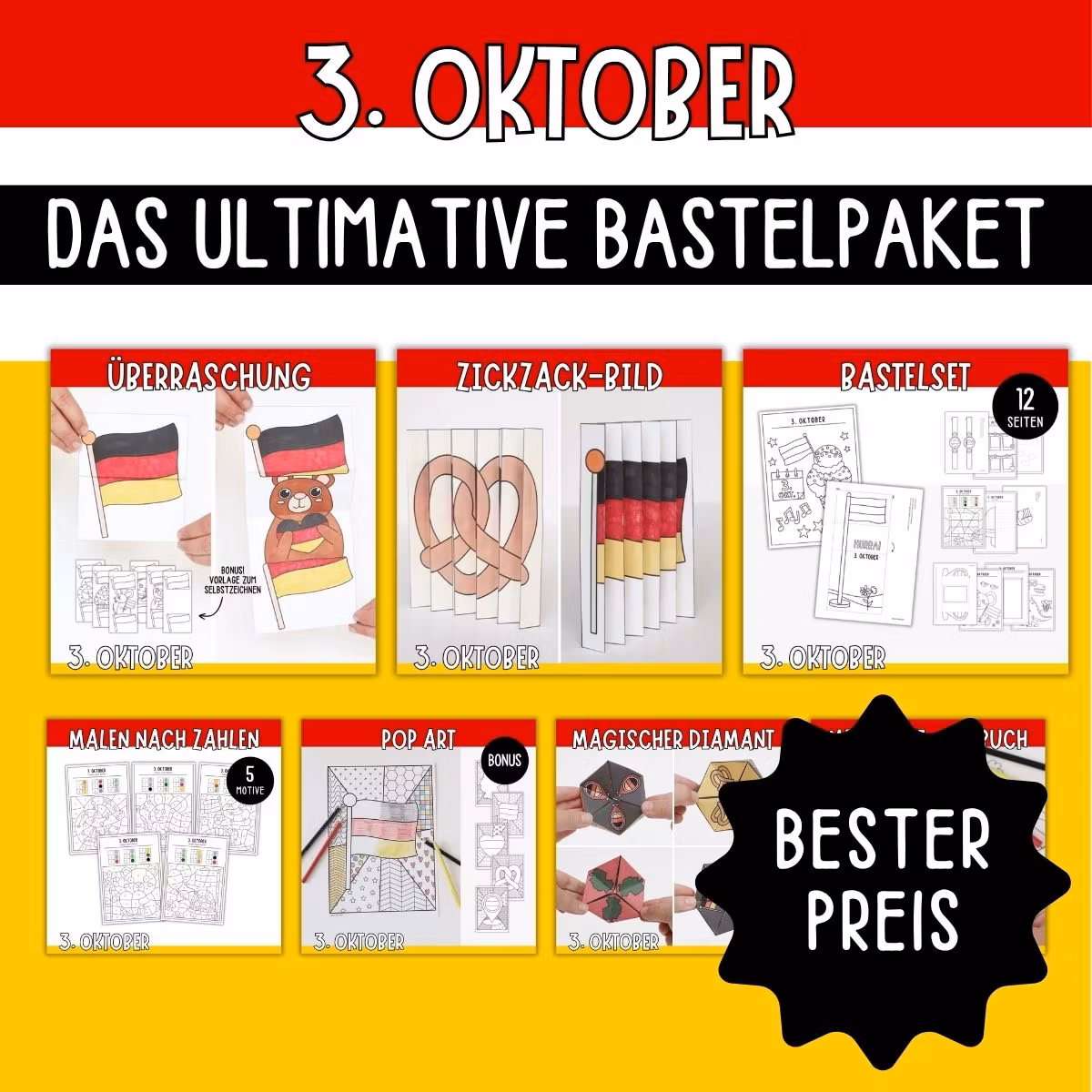 Nationaltags-Basteln - Das ultimative Bastelpaket zum Ausdrucken