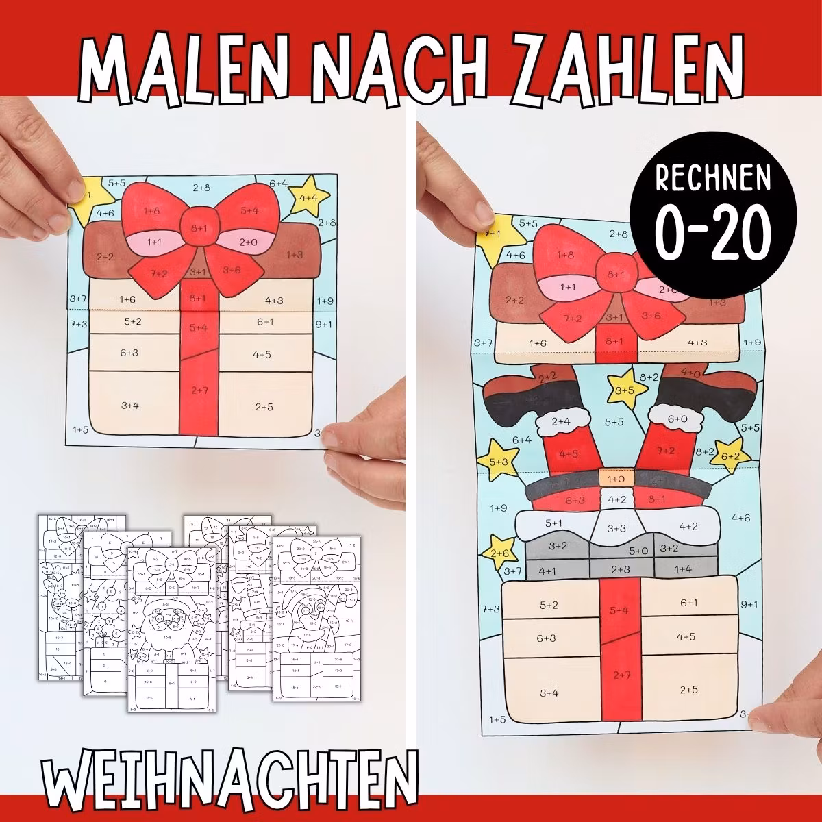 Malen nach Zahlen (Rechnen 0-20) - Weihnachten