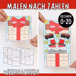 Malen nach Zahlen (Rechnen 0-20) - Weihnachten
