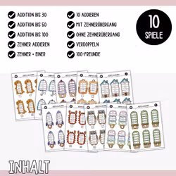 Würfeln & Rechnen (10 Mathespiele) - Addition bis 100