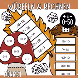 10 Mathespiele (Würfeln & Rechnen) - Herbst