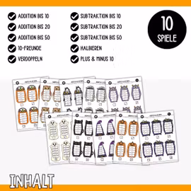 10 Mathespiele (Würfeln & Rechnen) - Halloween