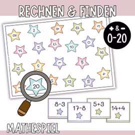 Rechnen & Finden (0-20) - Mathespiel mit Addition & Subtraktion