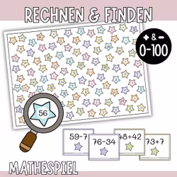 Rechnen & Finden (0-100) - Mathespiel mit Addition & Subtraktion
