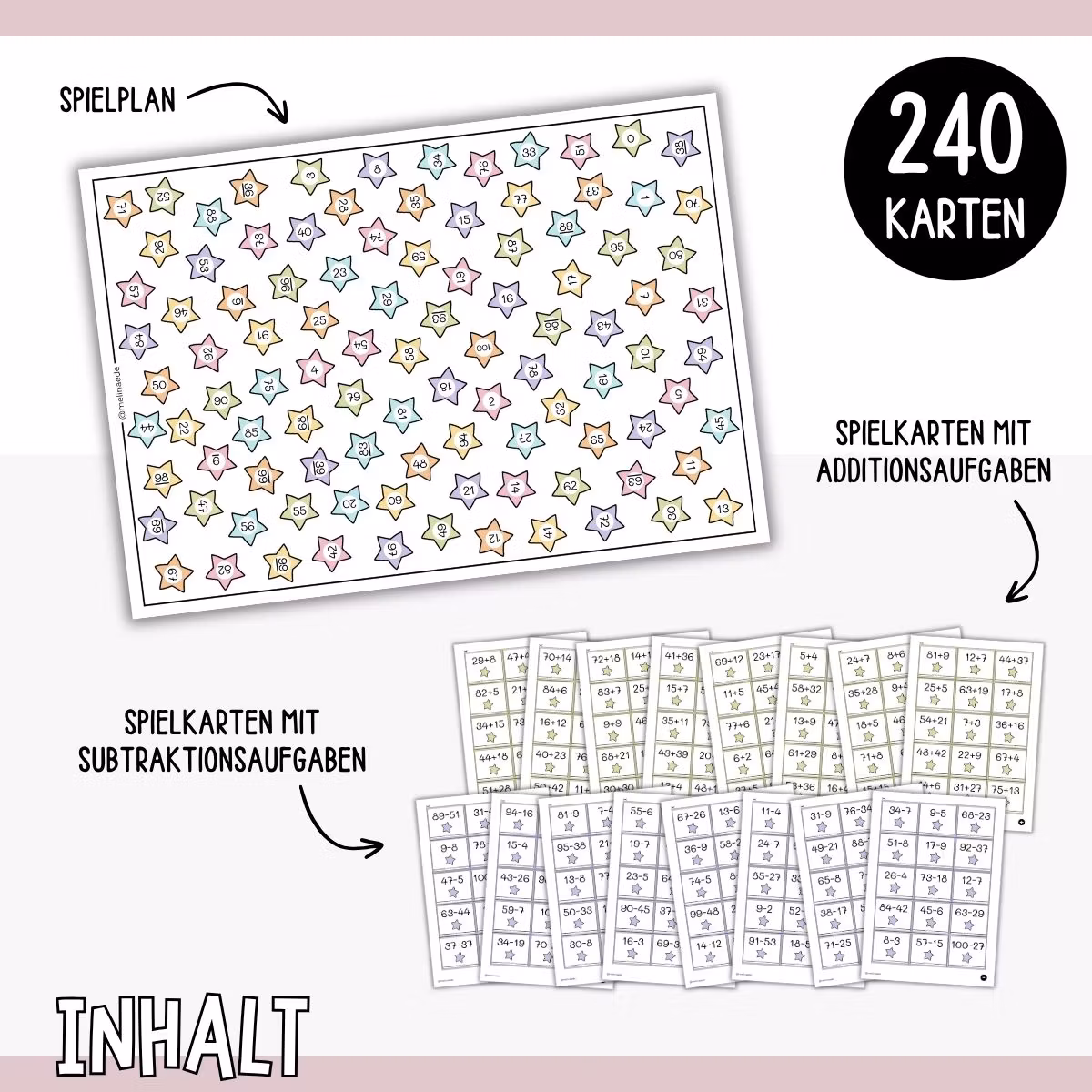 Rechnen & Finden (0-100) - Mathespiel mit Addition & Subtraktion