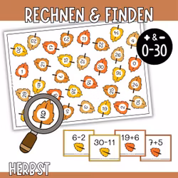 Rechnen & Finden (0-30) - Mathespiel für den Herbst
