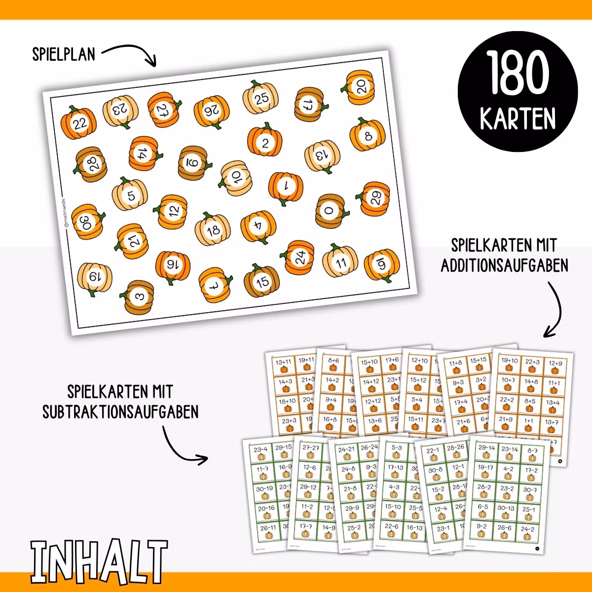 Rechnen & Finden (0-30) - Mathespiel für Halloween