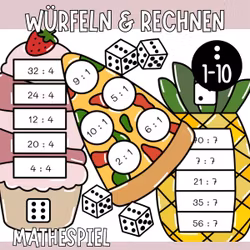 Würfeln & Rechnen (10 Mathespiele) - Division durch 1-10