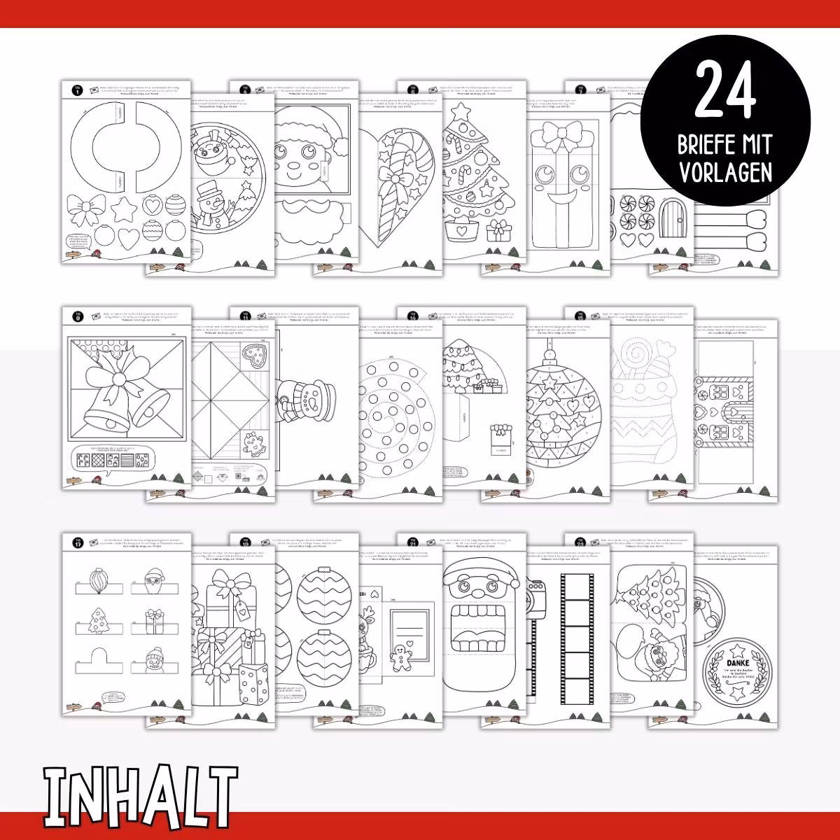 Bastelkalender - 24 Wichtelbriefe mit Bastelvorlagen (Jahr 1)