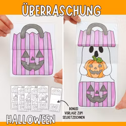 Halloweenbasteln für Kinder - Süßigkeitentüte zum Aufklappen