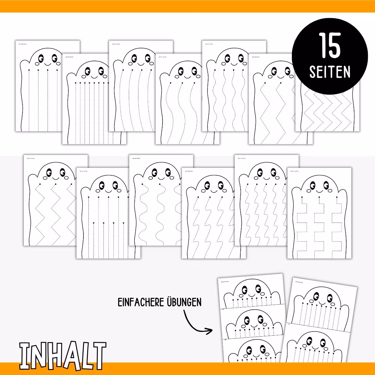 Schneiden üben - Halloween (Gespenster)