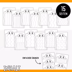 Schneiden üben - Halloween (Gespenster)