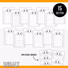 Schneiden üben - Halloween (Gespenster)