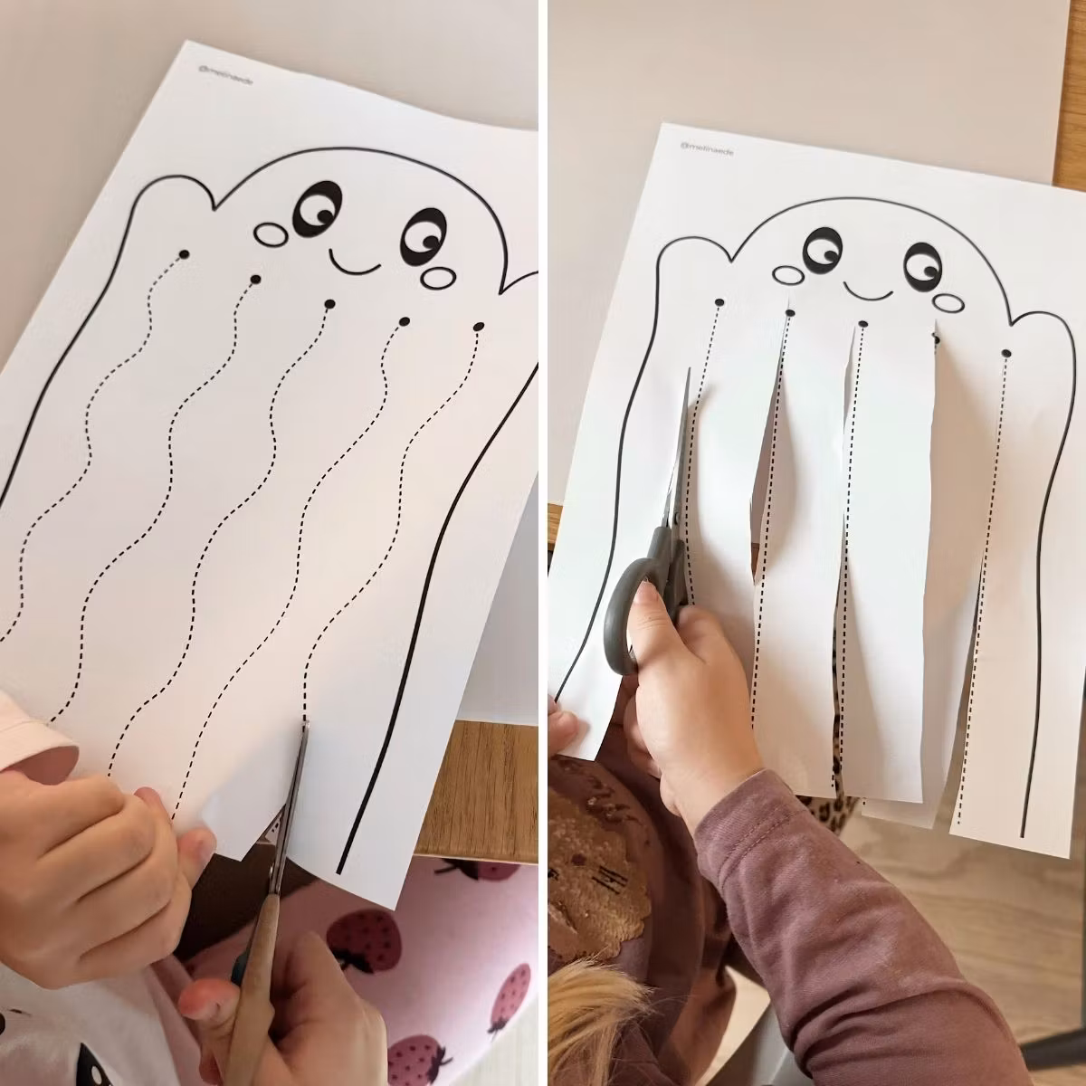 Schneiden üben - Halloween (Gespenster)