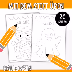 Mit dem Stift üben - Halloween (20 Übungen)