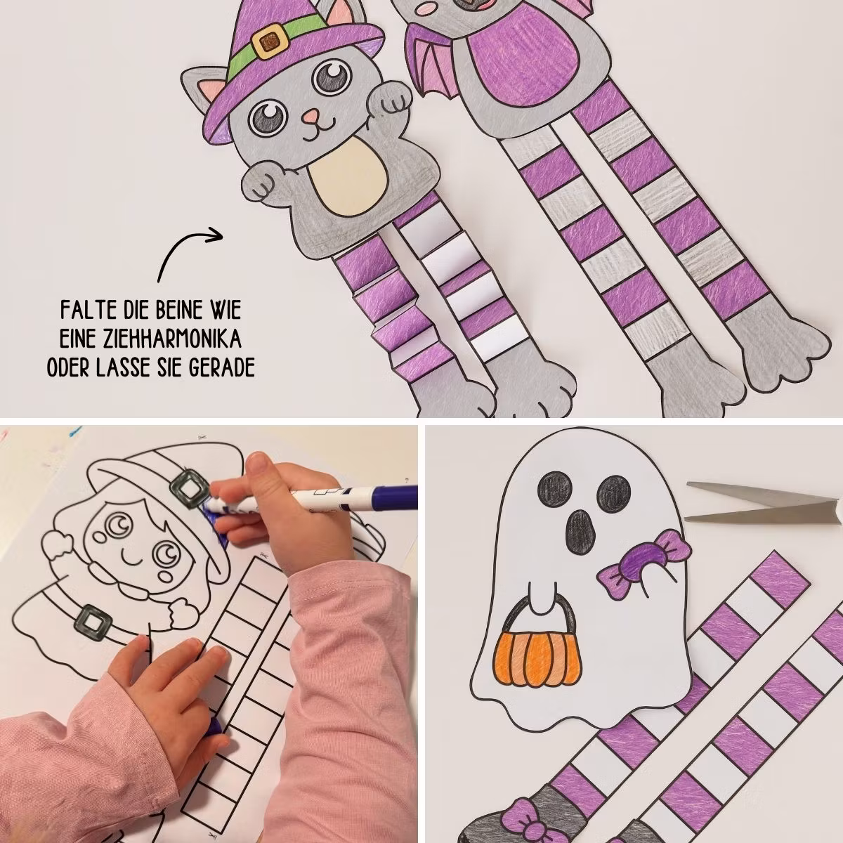 Langbein-Figuren - Halloween-Bastelvorlagen zum Ausdrucken
