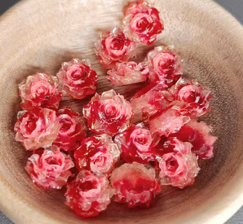 Nailart/miniflats röda blommor