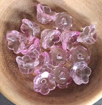 Glasblommor transparent rosa