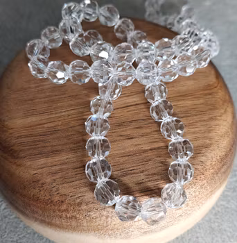 Glaspärlor facetterade - Clear 8 mm