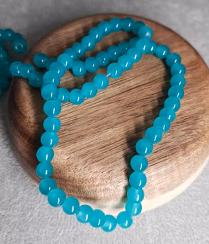 Glaspärlor - jadeimitation ocean blue 6 mm
